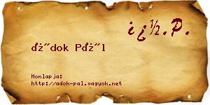 Ádok Pál névjegykártya